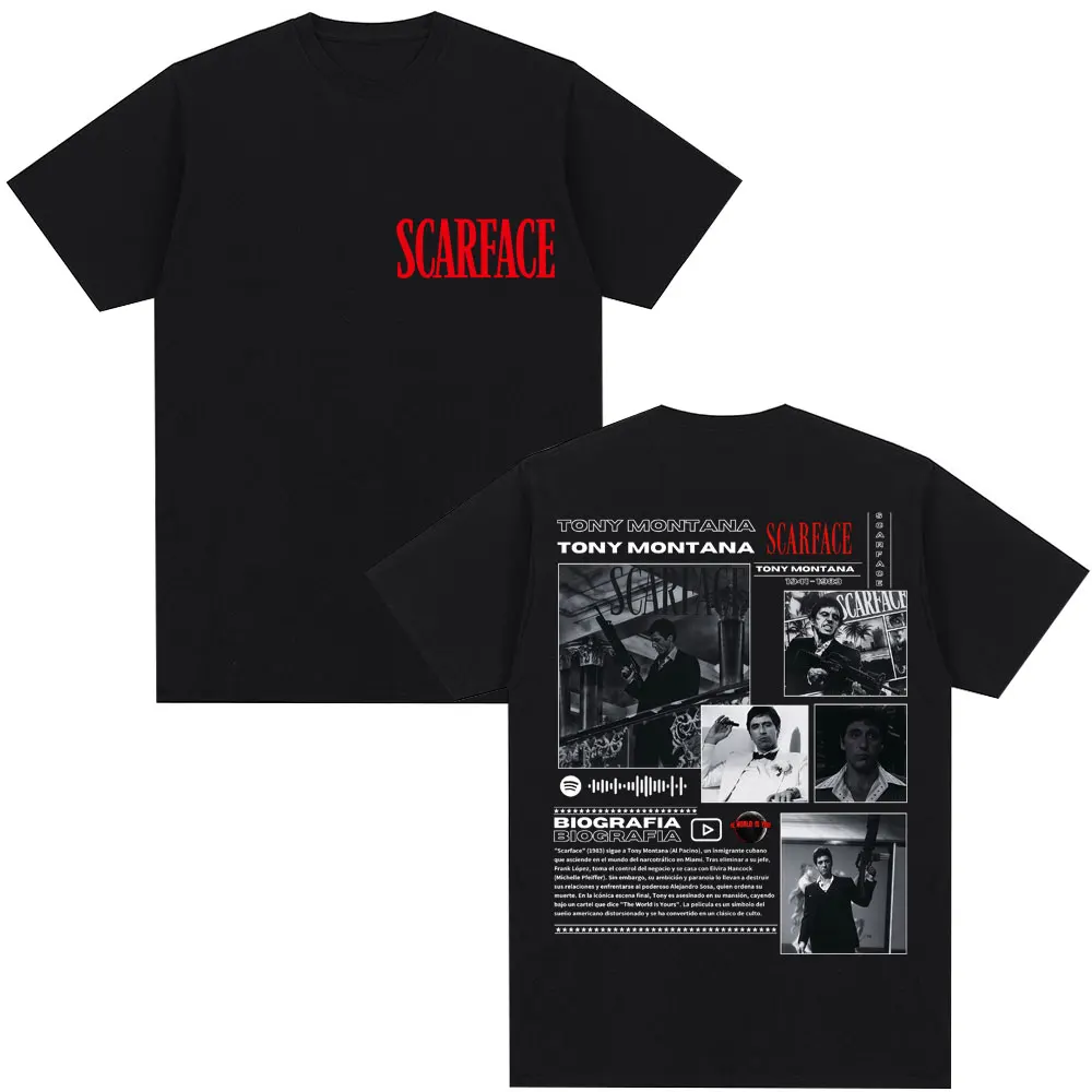 Esta es una camiseta 100% algodón puro con estampado de verano con Tony Montana Al Pacino de la película "Scarface" de los años 1990