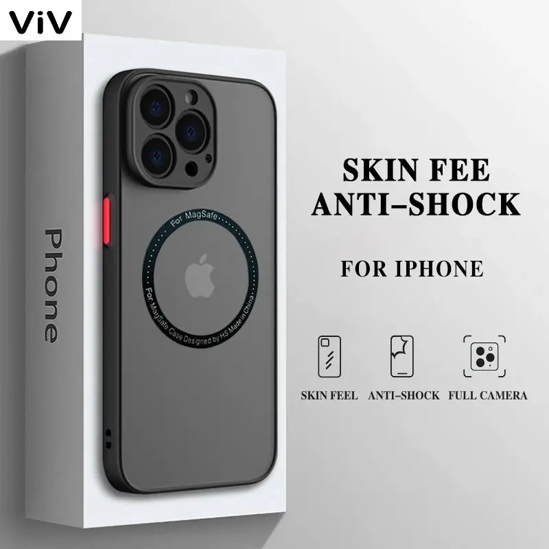 

Магнитный чехол JASTER Для Magsafe для телефона с беспроводной зарядкой для iPhone 14 13 12 11 Pro Max, противоударный прозрачный чехол-бампер