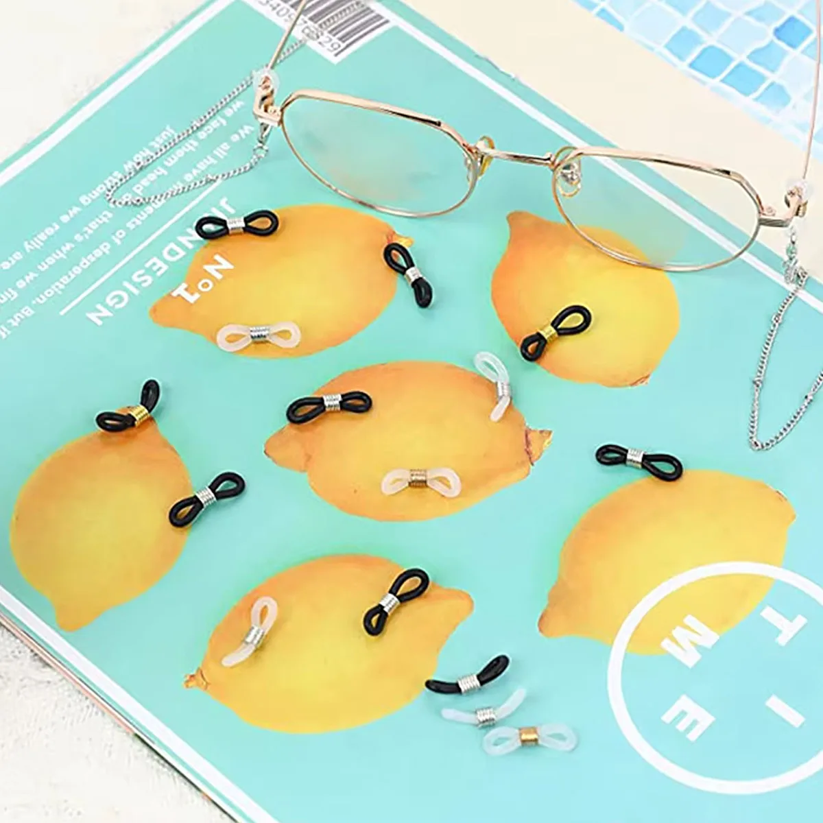 

20Pcs Eyeglass Chain End Adjustable Spring Rubber End Connector for Eye Glasses Sunglasses Cord Holder Strap Loop Necklace Chain