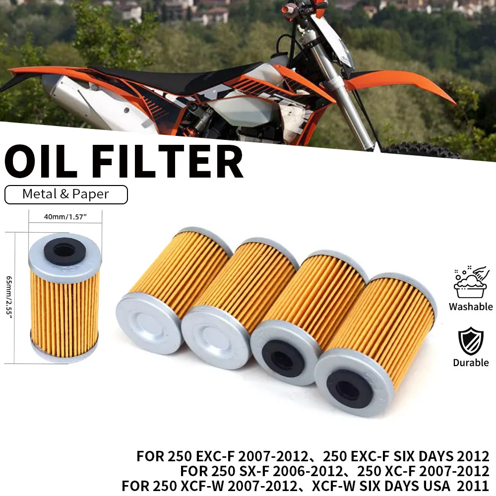 Motorrad 4-teiliger Ölfilter für KTM Duke RC 125 200 390 RC R EXC 250 400 450 SX MXC EXC 520 525 SXC 625 Enduro Factory Supermoto