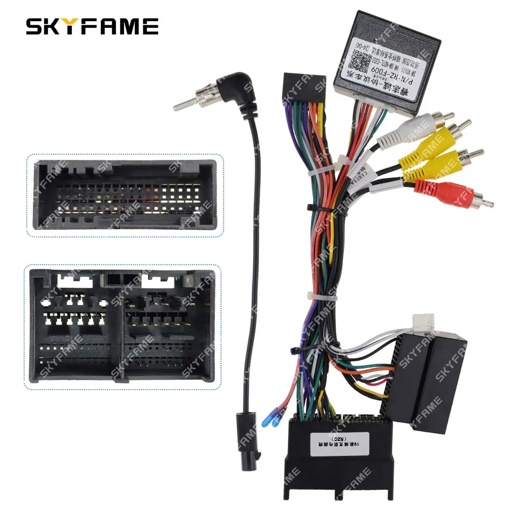 SKYFAME Car 16pin Wiring Harness Adapter Canbus Box Decoder Android Radio Power Cable For Ford Focus Escape Ranger Ecosport