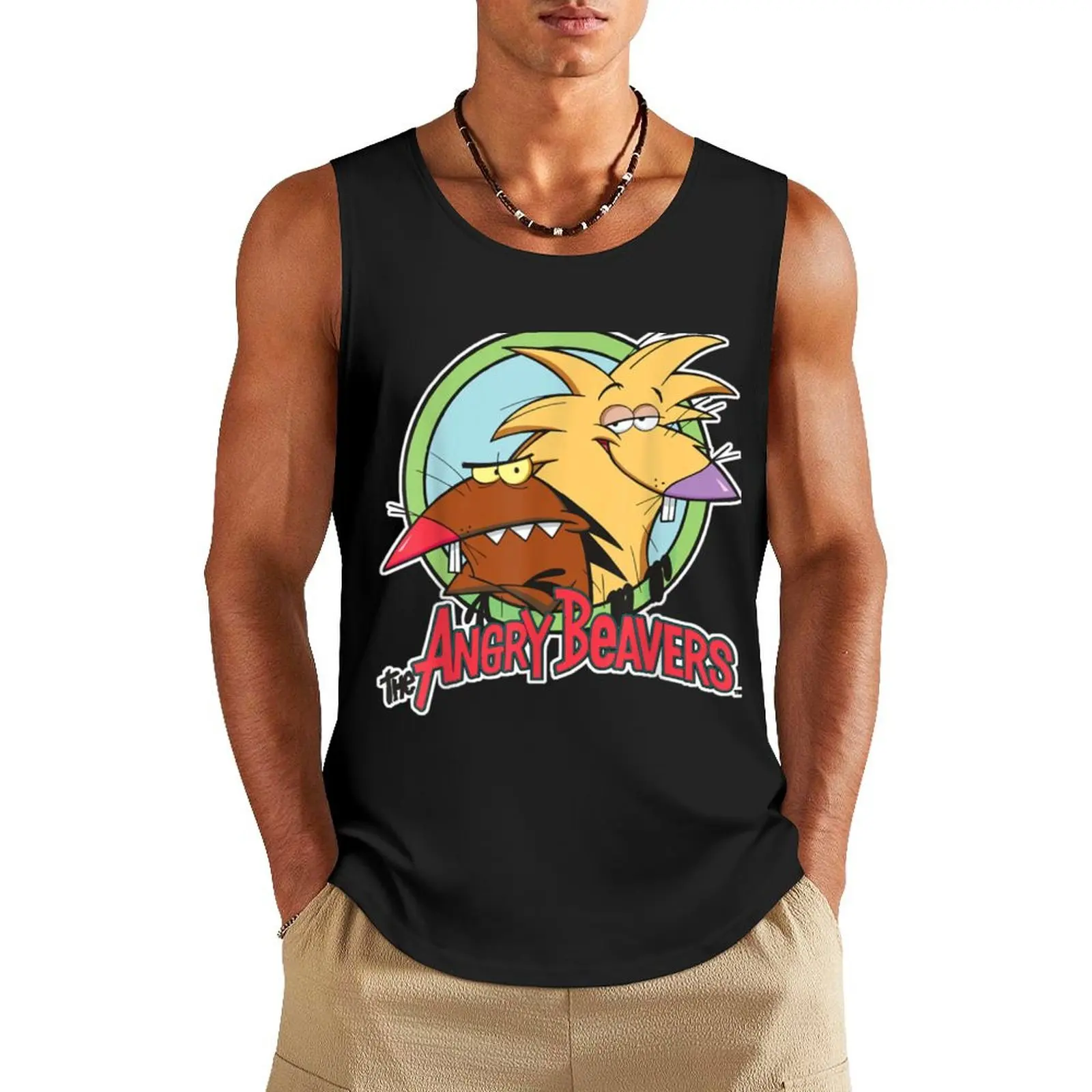 

angry beavers Tank Top Top summer Men's summer clothes 2025 sleeveless shirt man gym Man summer clothes