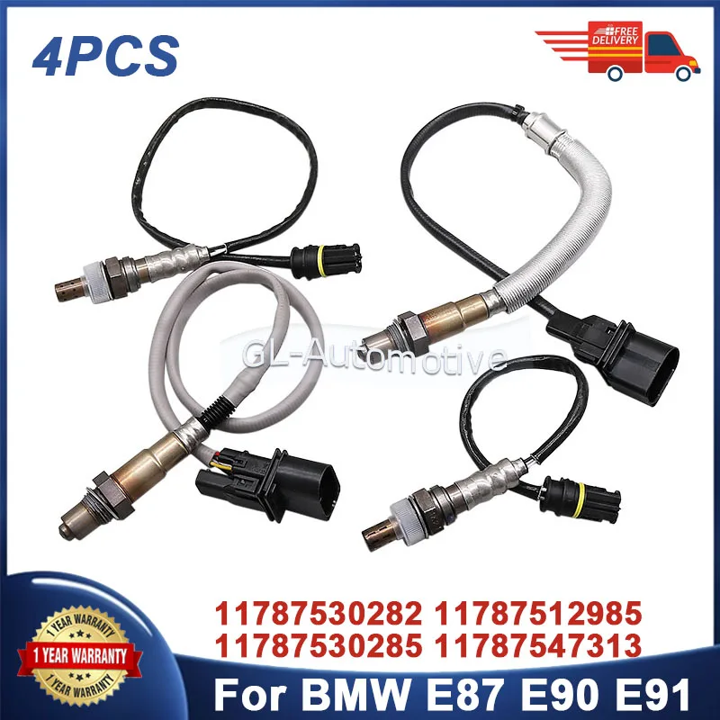 4PCS Upstream Downstream Lambda O2 Oxygen Sensor For BMW E87 E90 E91 11787530282 11787512985 11787530285 11787547313