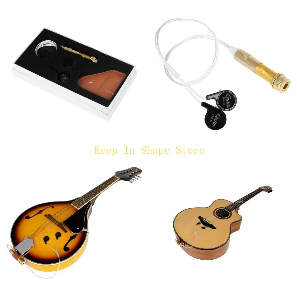 

U1JC Piezo Guitar Pickup Transducer 6.35 мм преобразователь пьезо пикап -тюнер для акустической гитарной гавайской гитары деталь