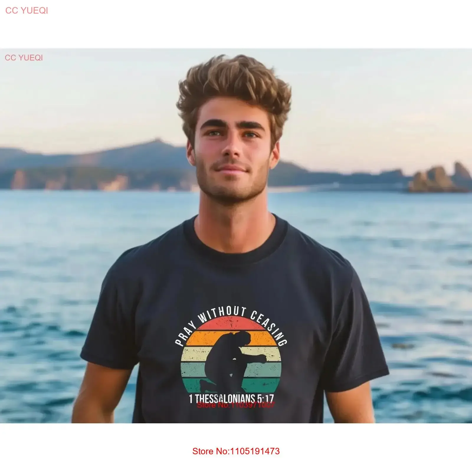 Pray Without Ceasing T Shirt Christian Apparel Religious Minimalist Style Clothes Faith Based Wear vintage Washed
