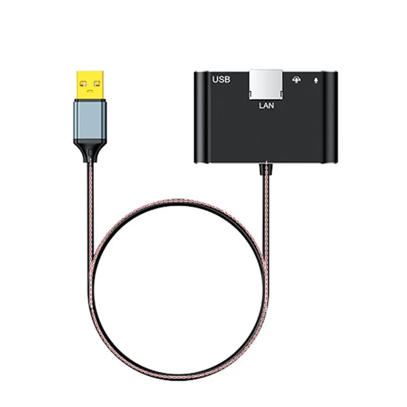 Efficient USB 4-In-1 Multi-Function Expander To USB Ethernet Adapter USB Network Card To USB RJ45 Lan USB To 3.5