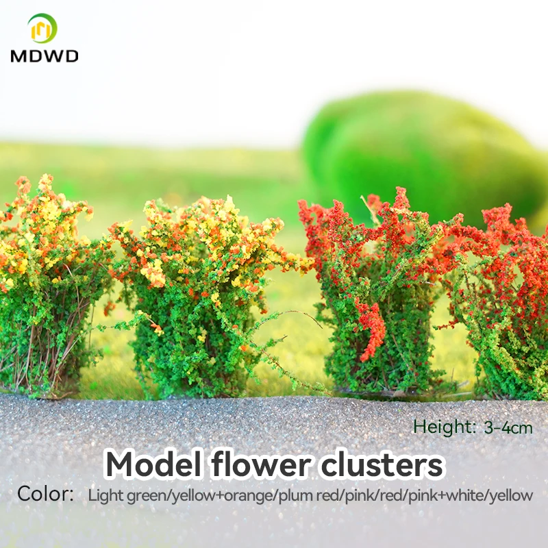 3pcs/lot Miniature Shrub Flowers Railway Train Layout Military Scene DIY Making Architecture Building Kits for Diorama Wholesale
