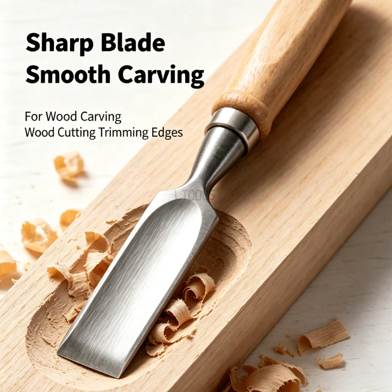 8/12/18/24mm Multi Wood Chisel Set Solid Wood Handle Knockable Half Round Chisels Sharp Wear Resistant Carving Grooving Tools