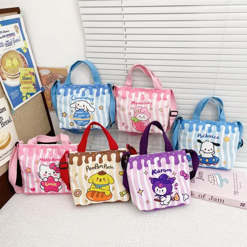 

Sanrio Shoulder Bag Hello Kitty Kuromi Melody Pochacco Cute Crossbody Bag Cinnamoroll Print Handbag Portable Storage Bag