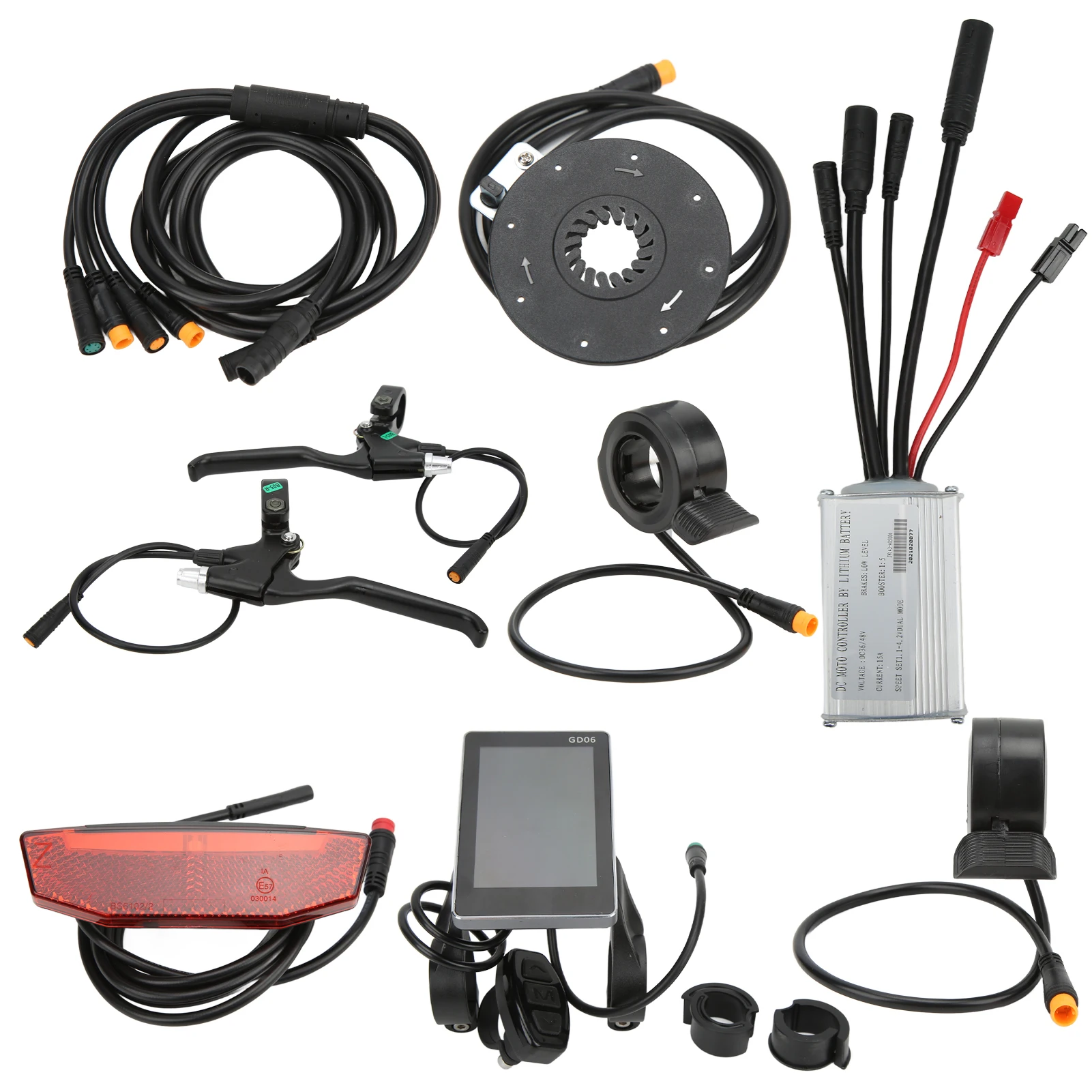 

36V/48V 250W Motor Electric Bike Controller Kit with GD06 Panel 130X Thumb Throttle 8C Speed Assist Brake Handle