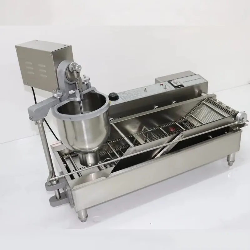 Industrial Double Row Full Automatic Donut Fryer Electric 220v Milk Flour Maker Customized