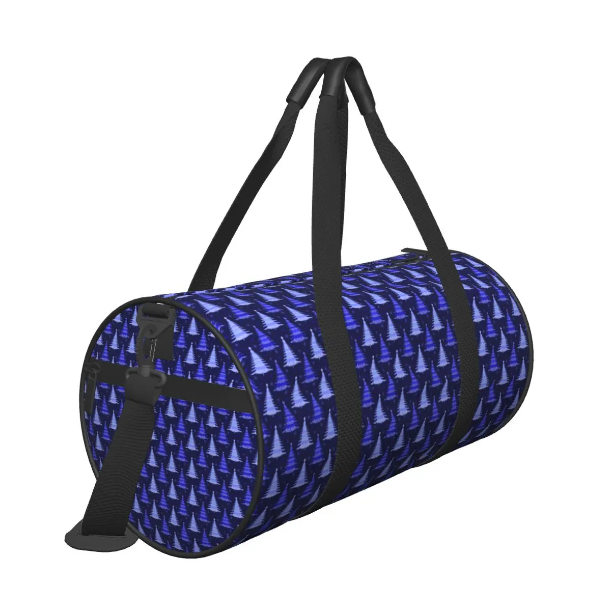 Borsa da palestra con motivo blu albero di Natale Borse sportive Oxford con scarpe Borsa da fitness con design per bagagli Novità per uomo