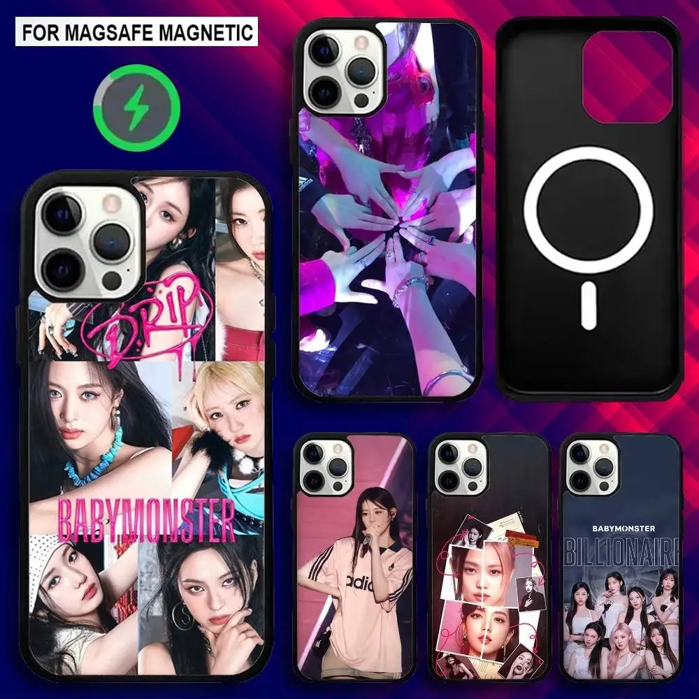 

Kpop B-Baby M-Monster drip Phone Case For iPhone 17,16,15,14,13,12,11,Pro,Max,Plus,Mini,SE4,E Magnetic Magsafe Wireless Charging