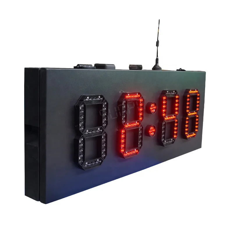 Popular large outdoor digital clock led digital display and led time and temperature sign
