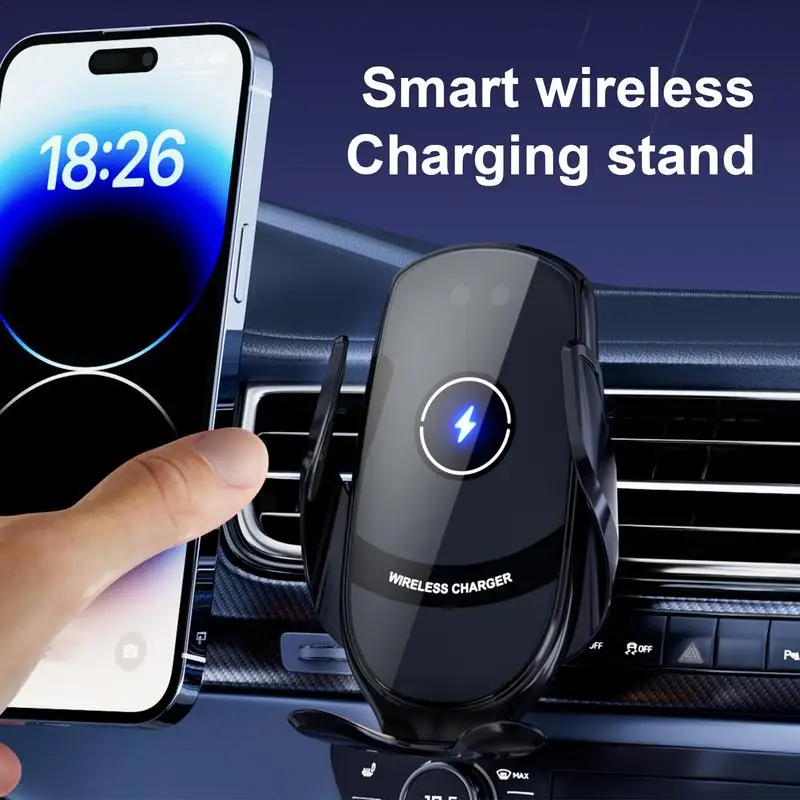 Car Fast Charging Phone Mount 360 Rotation Wireless 15W Auto Fast Charging Phone Holder Magnet Phone Holder Stand