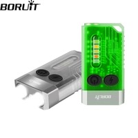 BORUiT V10 Keychain UV LED EDC Fluorescence Flashlight Type-C Rechargeable Work Light Torch with Magnet Buzzer Pocket Lantern