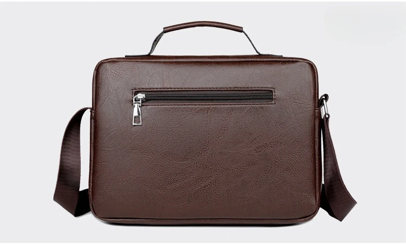 Multifunctional PU Messenger Bag Multi‑Pocket Handbag Adjustable Strap Briefcase for Business Office Daily Travel Commute Use