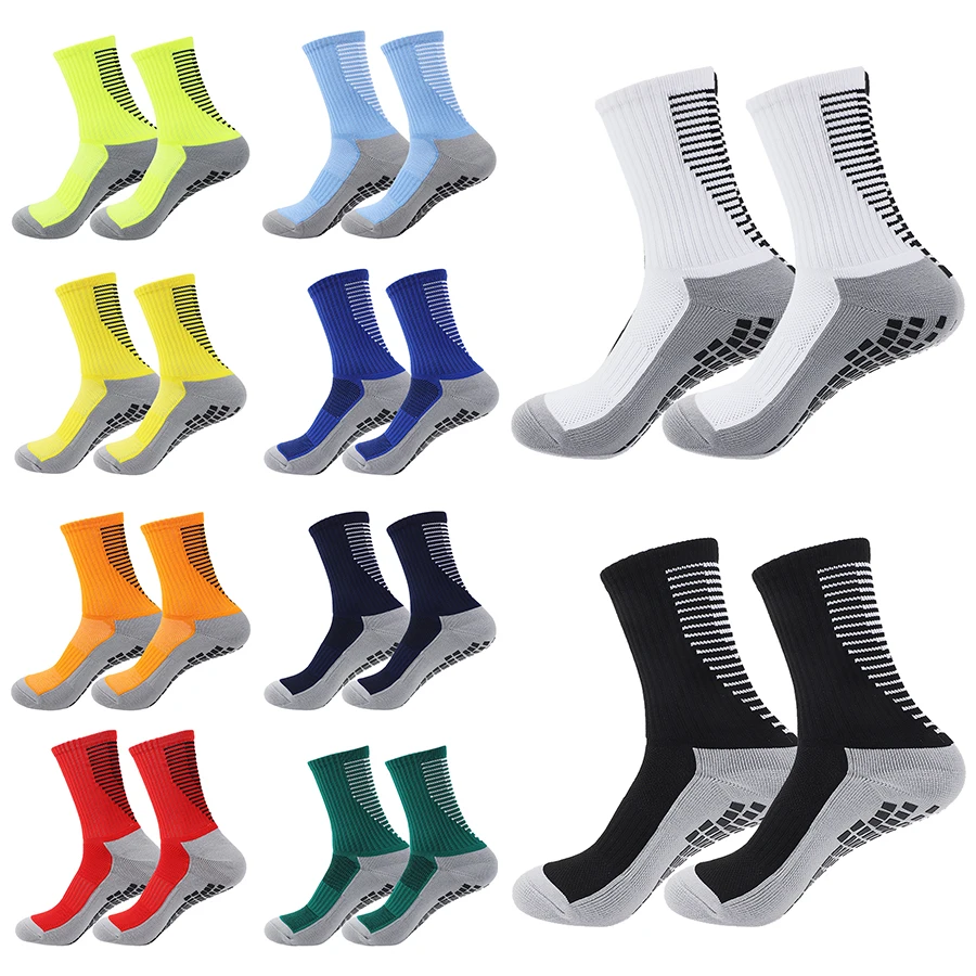 10 Pairs New Men Women Non-slip Silicone Bottom Soccer Socks Cushioned Breathable For Football Tennis Basketball Grip Socks