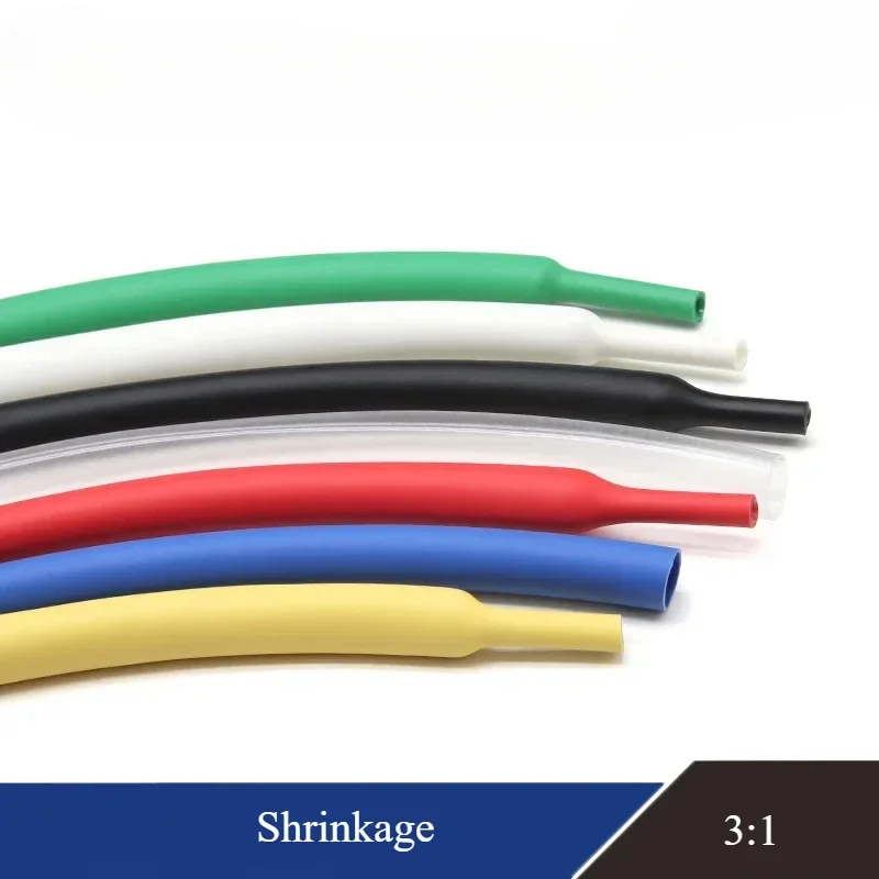 1M 3:1 Heat Shrink Tube Diameter 1.6/2.4/3.2/4.8/6.4/7.9/9.5/12.7/15.4/19.1/25.4/30/39/50mm With Double Wall Glue Tube