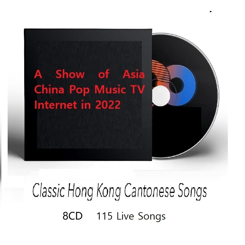 

8 CD Disc 115 Cantonese Mandarin Live Songs of Asia China Pop Music TV Internet A Show in 2022 Learning Tools For Chinese Music