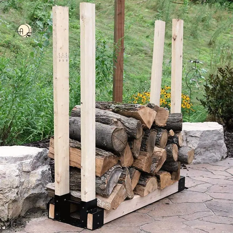 

A18R -Firewood Log Rack Bracket Kit - Adjustable To Any Length - Closed-End Design - 2 Pieces Of Brackets Easy To Use