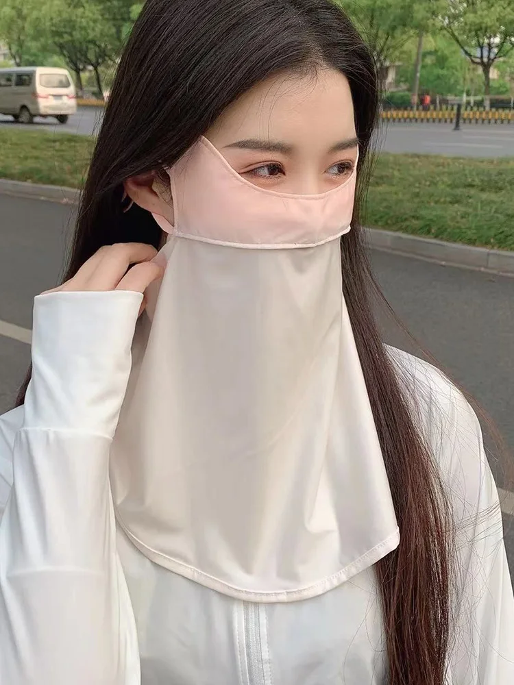 Sunscreen Summer Hot Sale New Ice Silk Women Mask Facekini Anti-ultraviolet Breathable Polyester