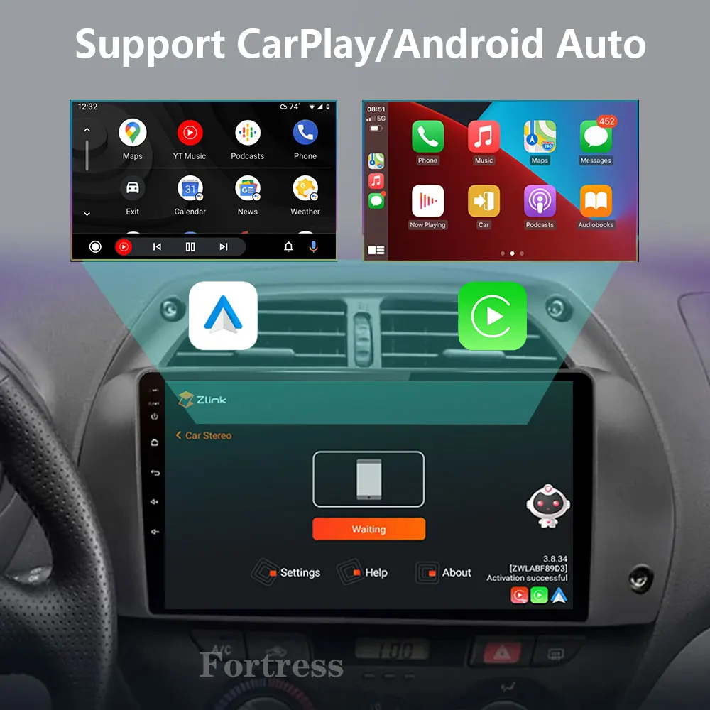 8G+128G CarPlay 2din Android AutoRadio GPS Multimedia Player for Toyota RAV4 Rav 4 2001 2002 2003-2006 DSP IPS 2 DIN Car stereo