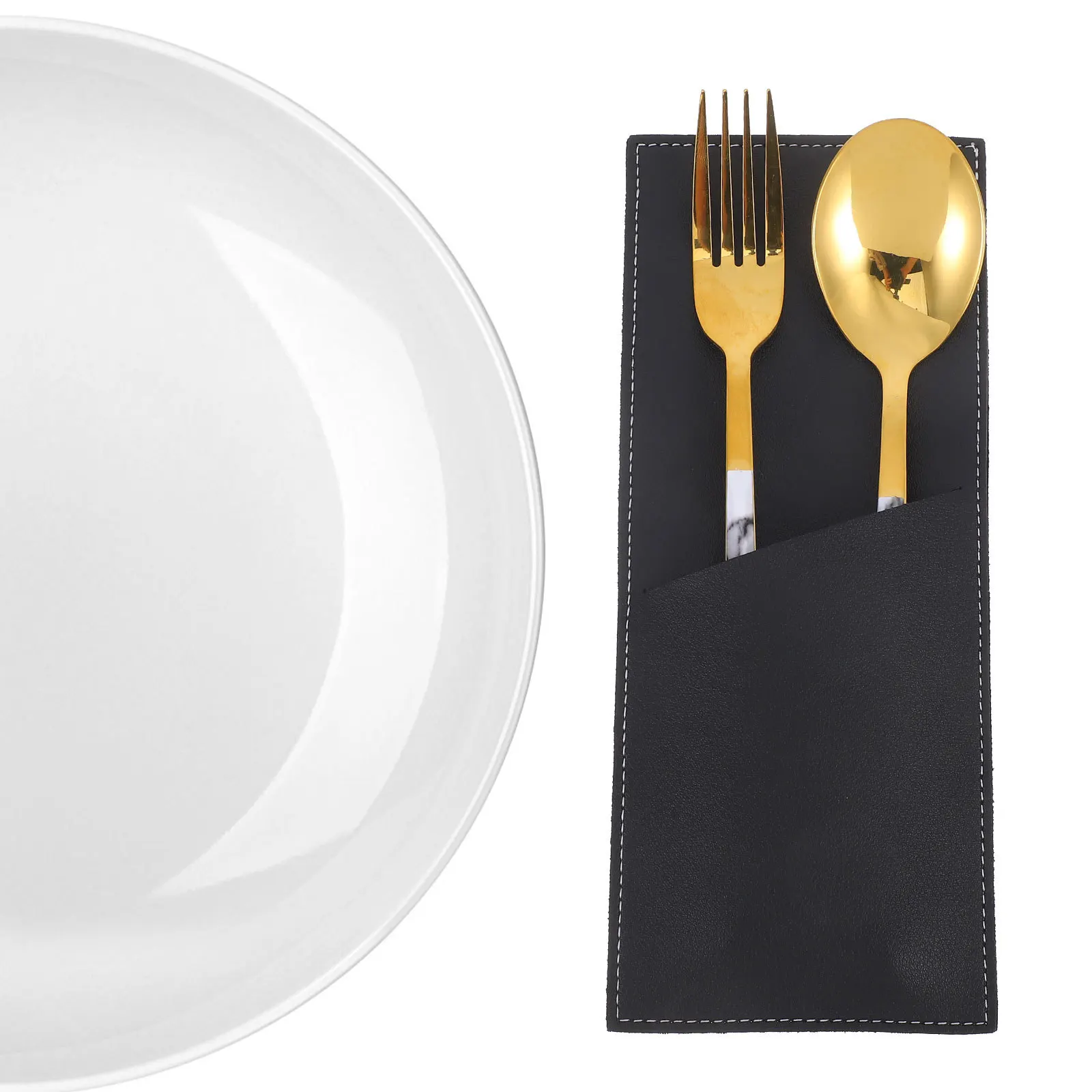 

2Pcs Fake Cutlery Holder Silverware Sleeves Utensil Organizer Pouch for Kitchen Party Table Dining Flatware Storage Bag