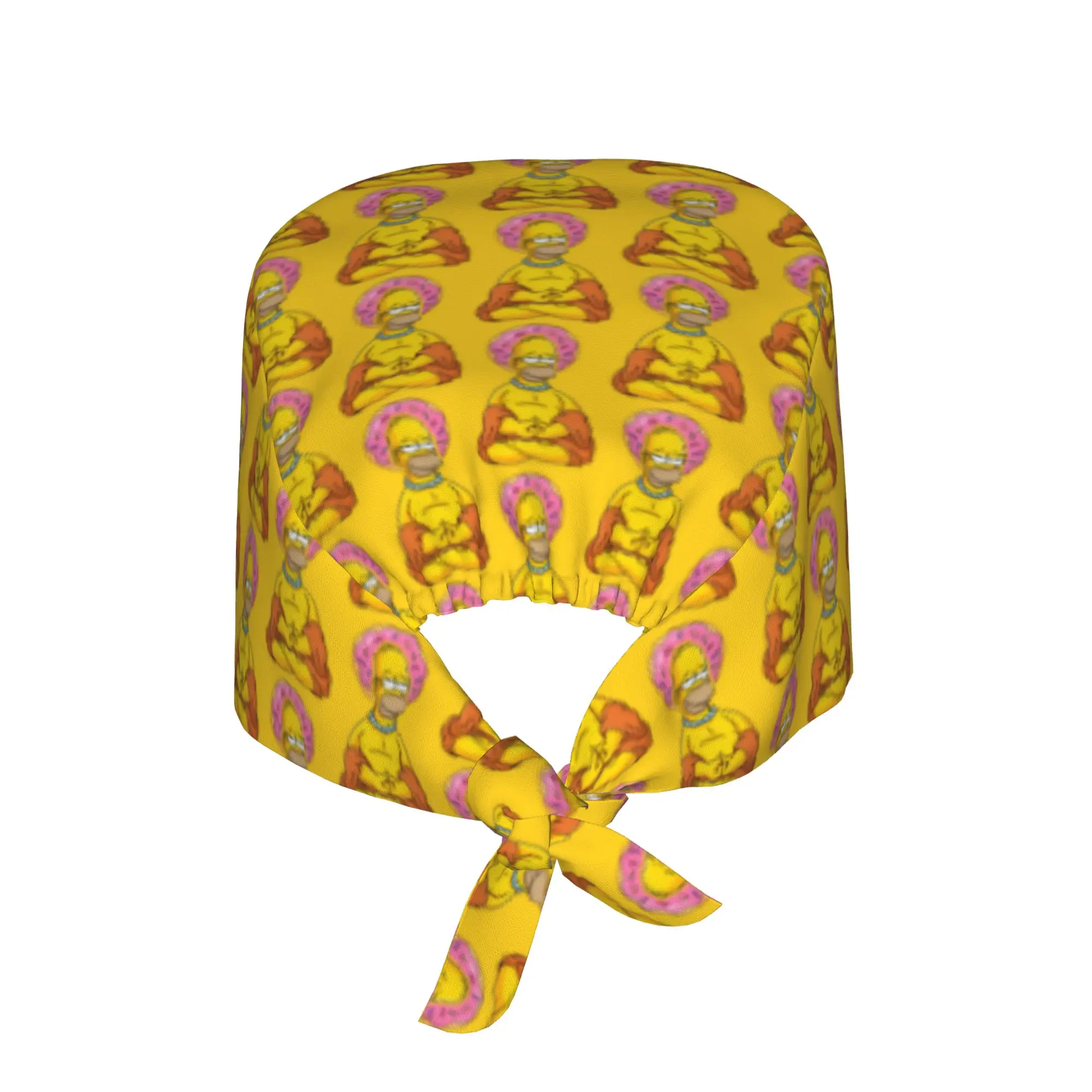 S-Simpsoned Anime Breathable Nursing Work Cap Surgical Scrub Caps Unisex Nurse Medical Cap Homer Manga Work Scrubs Hat Hospital