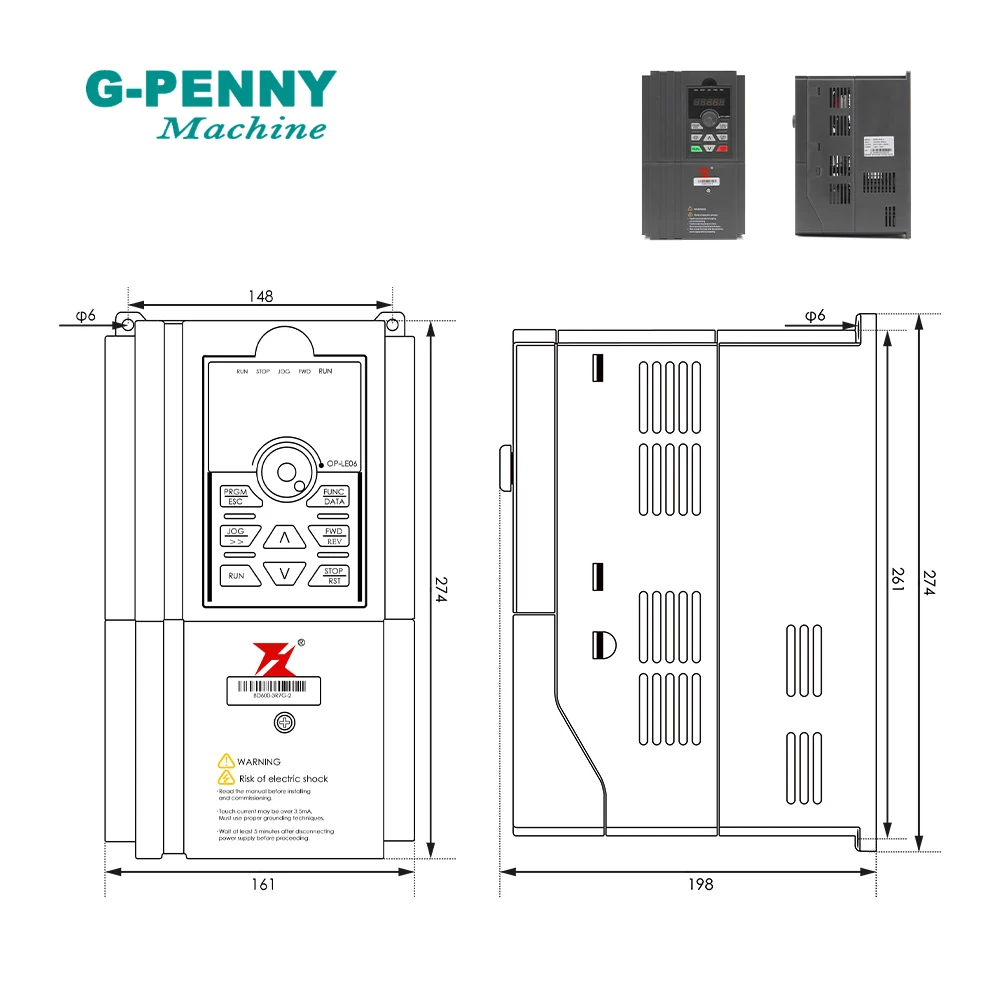 5.5kw FuLing Inverter 220v/380v 23A/13A Vector Frequency Inverter 1000Hz 1HP/3HP Input 3HP Output