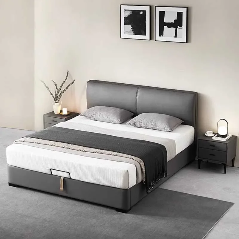 High End Nordic Double Bed Waterproof Glamorous Headboard King Size Bed Frames Queen Safe Sleeping Cama De Casal Furnitures