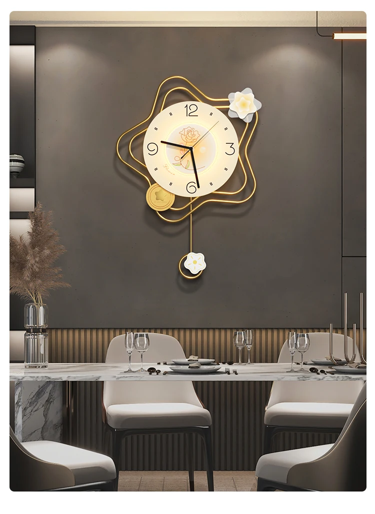 Luxury Large Wall Clocks Living Room Art Mural Led Silent Aesthetic Walls Watch Creative Metal Wall Clock Art Decorative