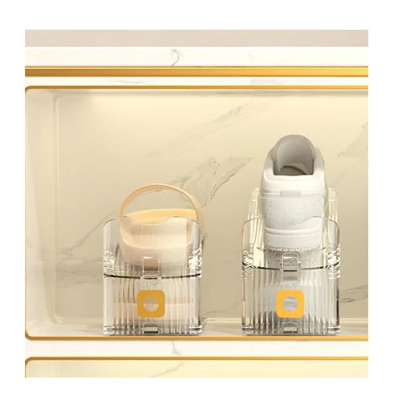 

ABEZ Регулируемые слоты для обуви Экономия места Полка для обуви для хранения в шкафу Подставка для обуви Подставка для организации Прозрачный пластик 6 шт.