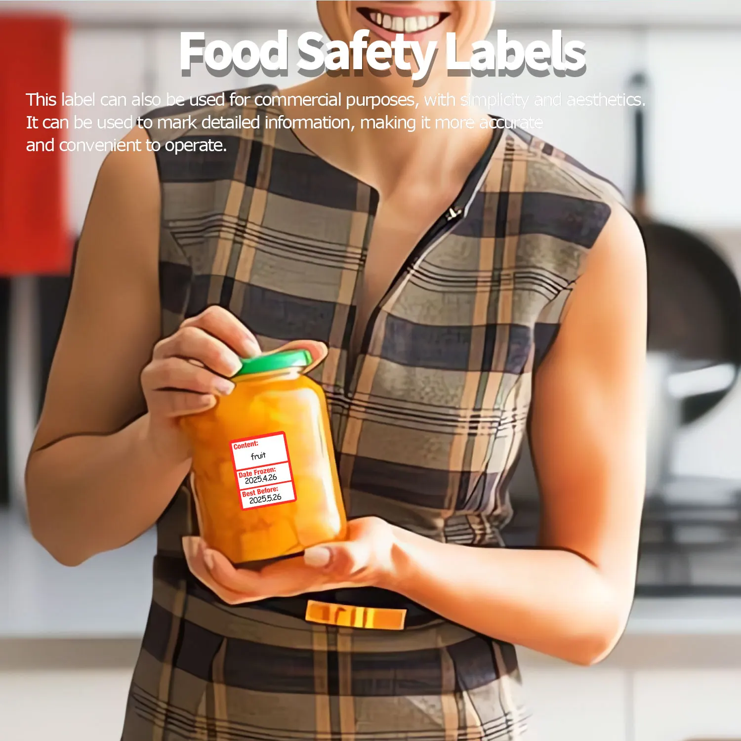 1 لفة (200 قطعة) ملصق مجمد/أفضل قبل التاريخ مع قلم أسود قابل للمسح 0.98*1.57 بوصة لتاريخ الأمان وفريزر ملصقات طعام المطبخ