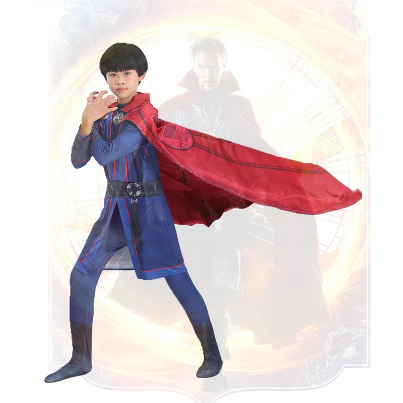 Disfraz de superhéroe Doctor Strange para niños y adultos, traje de Anime de Los Vengadores, capa roja, bata para vestir, fiesta de Carnaval y Halloween