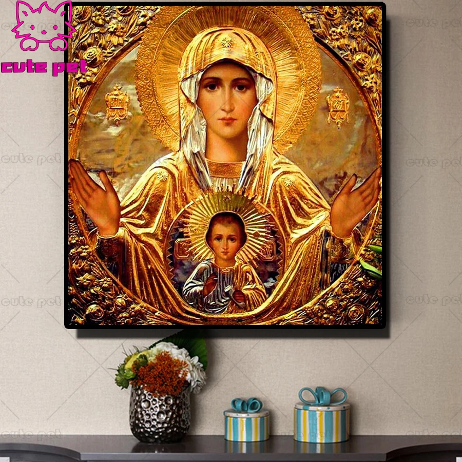 Diamond Embroidery Religion Picture of Rhinestones,Diamond Mosaic Orthodox Series Needlework,Diamond Painting Handicraft decor