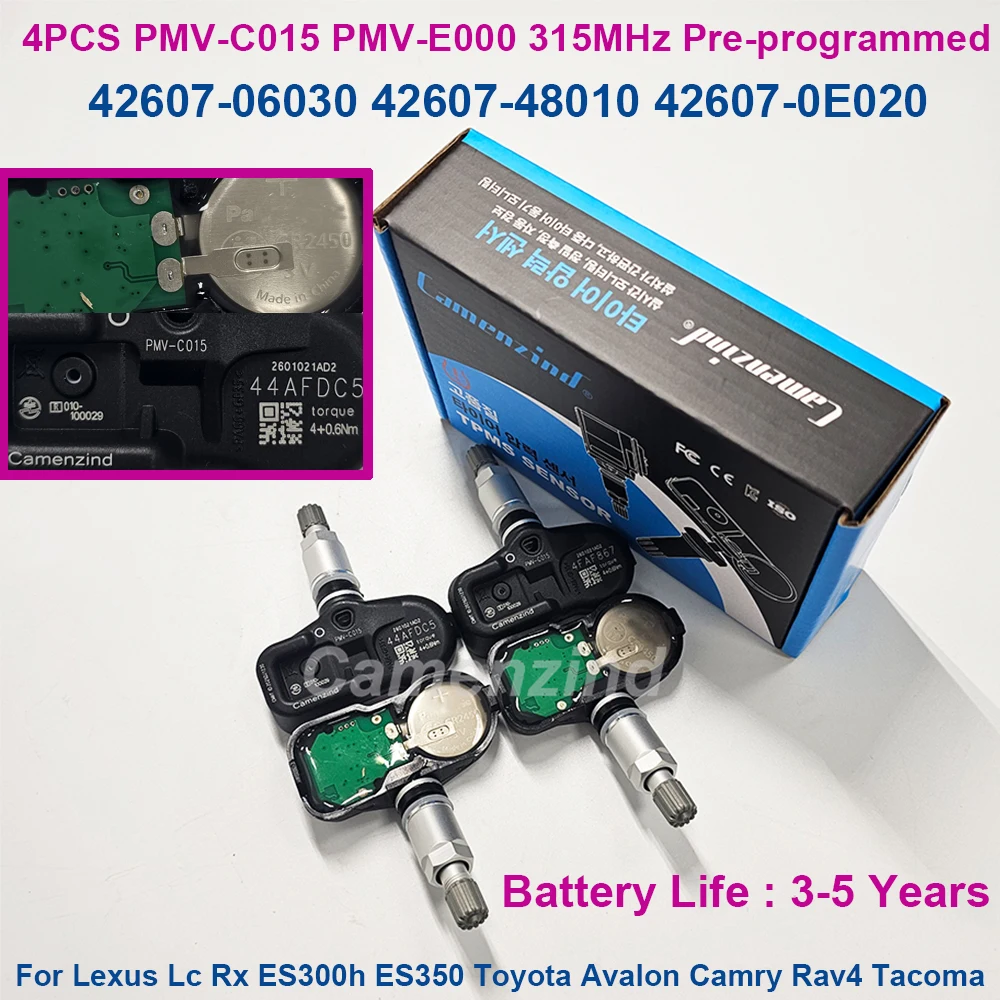 

4 датчика TPMS 315 МГц OEM PMV-C015 42607-06030 PMV-E000 4260748010 4260706030 для Lexus LC RX Toyota Avalon Camry Rav4 Tacoma