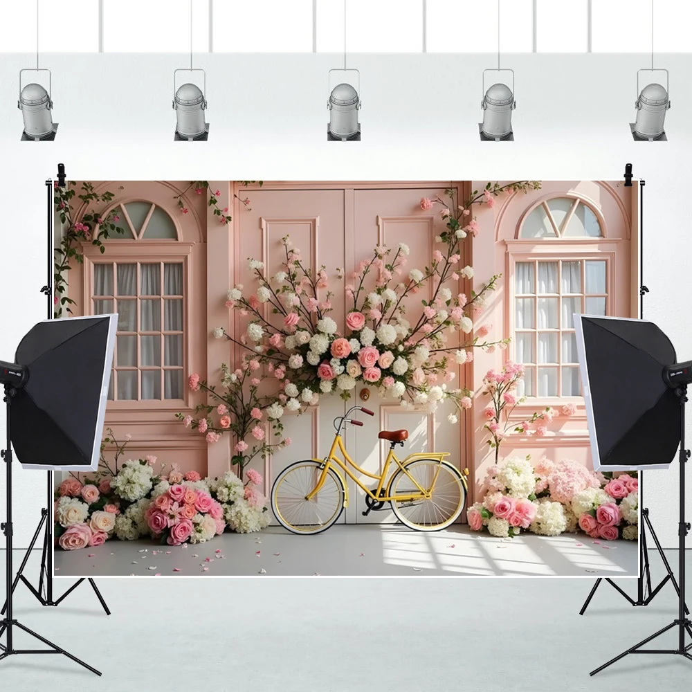 Flower House Photography Backdrops Girls Wedding Party Photocall Birthday Bridal Shower Kids Portrait Background Photo Studio