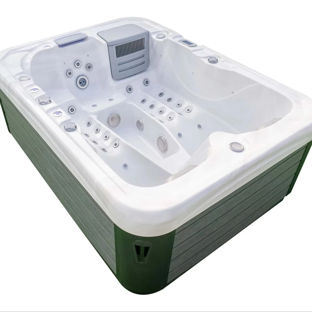 Custom Luxury Small-Sized Modern Design Outdoor Spa Three-Person Whirlpool Hydro Massage Tub
