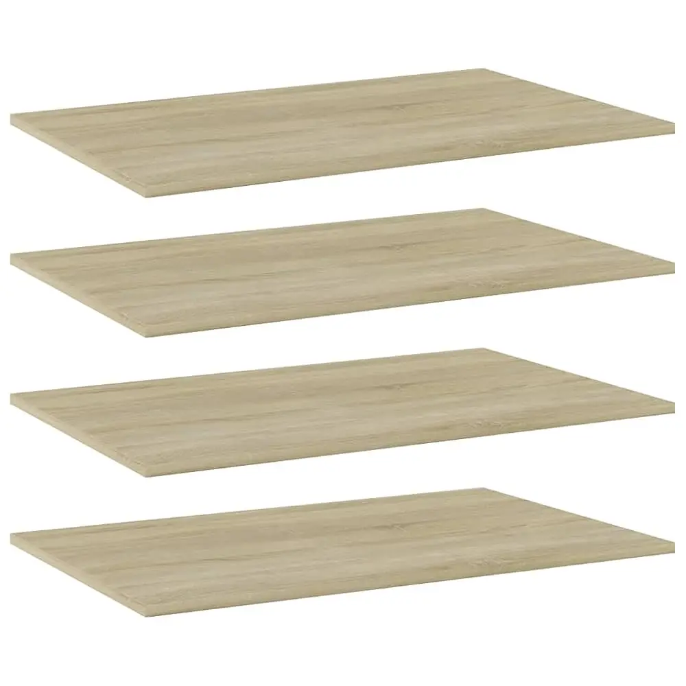 

Resistant Engineered Wood Bookshelf Boards In Sonoma Oak, Set Of 4 – Versatile, Easy-To-Clean And Space-Saving Storage Solution