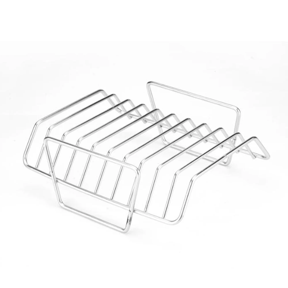 

Lamb Chop Rack BBQ Rib Rack Heat Circulation Space-Saving Design Thickened Material Versatile Cooking Portable Grill