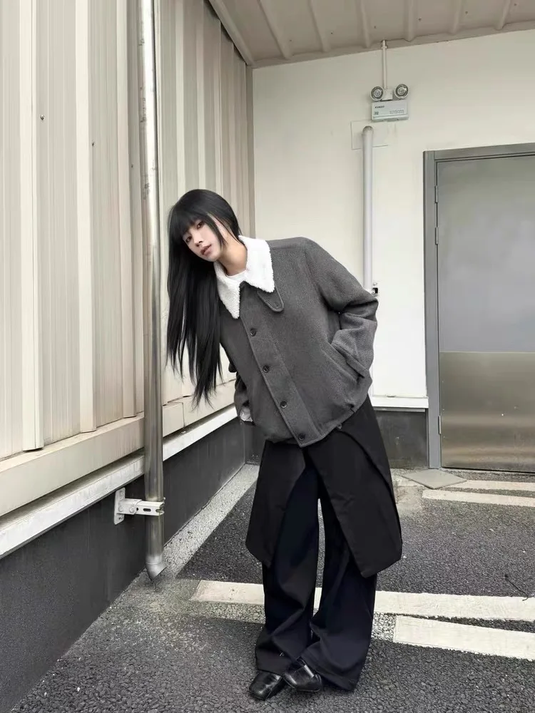 معطف شتوي كاجوال للرجال من فراء الضأن الدافئ مبطن من القطن Jaet مع ياقة ex Long Sve فضفاض مناسب للشباب