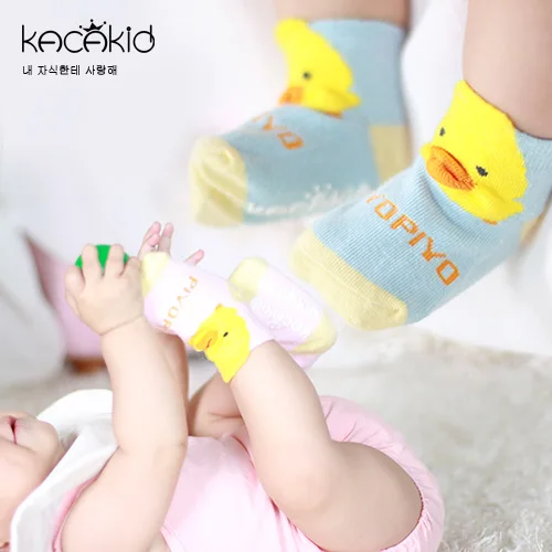 New Cotton Spring Baby Socks Newborn Boys Girls Cute Toddler Anti-slip Socks Cartoon Duck Unisex Cotton Socks