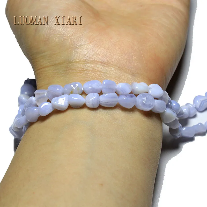 Wholesale Irregular  5-7 mm Natural Blue Lace Agat Purple  Stone Beads For Jewelry Making DIY Bracelet Necklace Strand 15\'\'