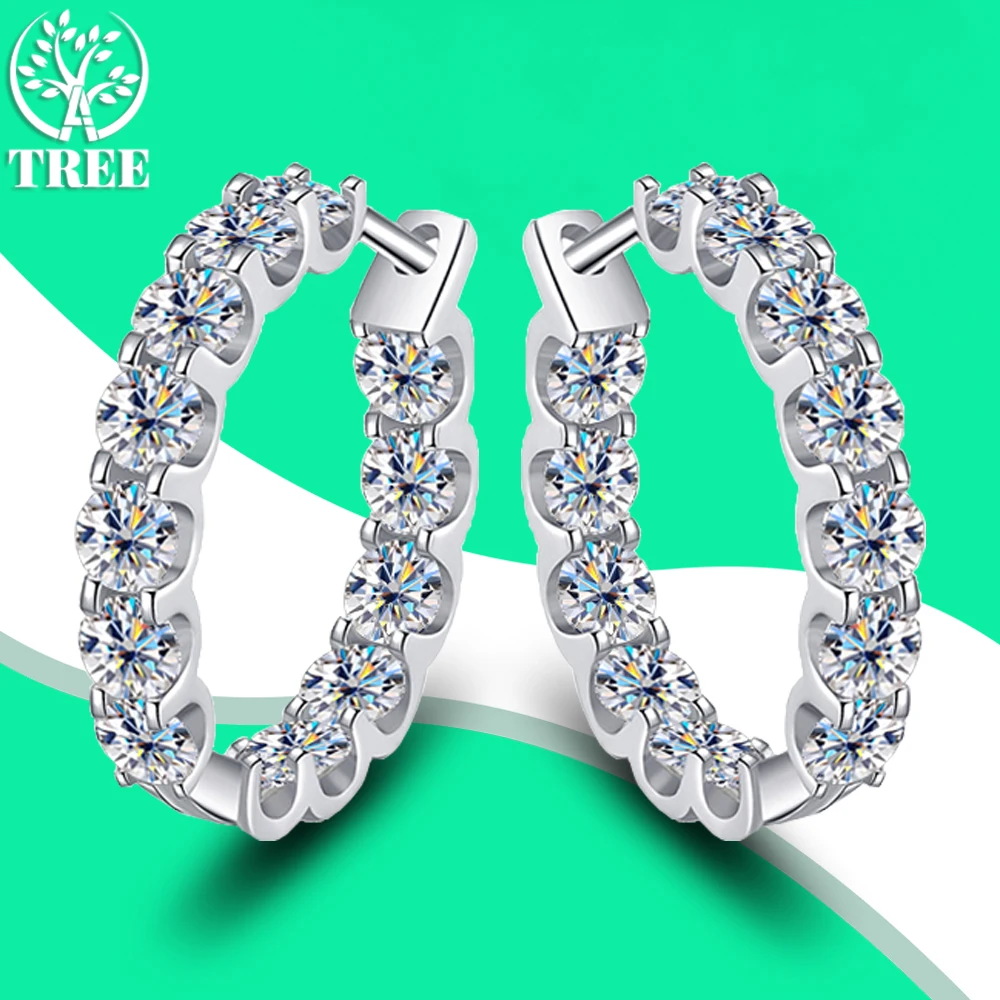 

ALITREE 0.1ct D Color Moissanite Earrings Round Cut Lab Diamond 100% 925 Sterling Sliver Ear Clip for Women Fine Jewelry Gifts