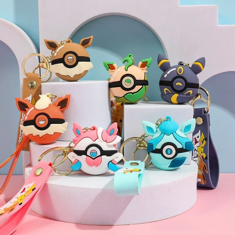 

Pokémon Keychain Eeveelution Anime Peripheral Creativity Cartoon Cute Fashion Decoration Exquisite Versatile Accessories