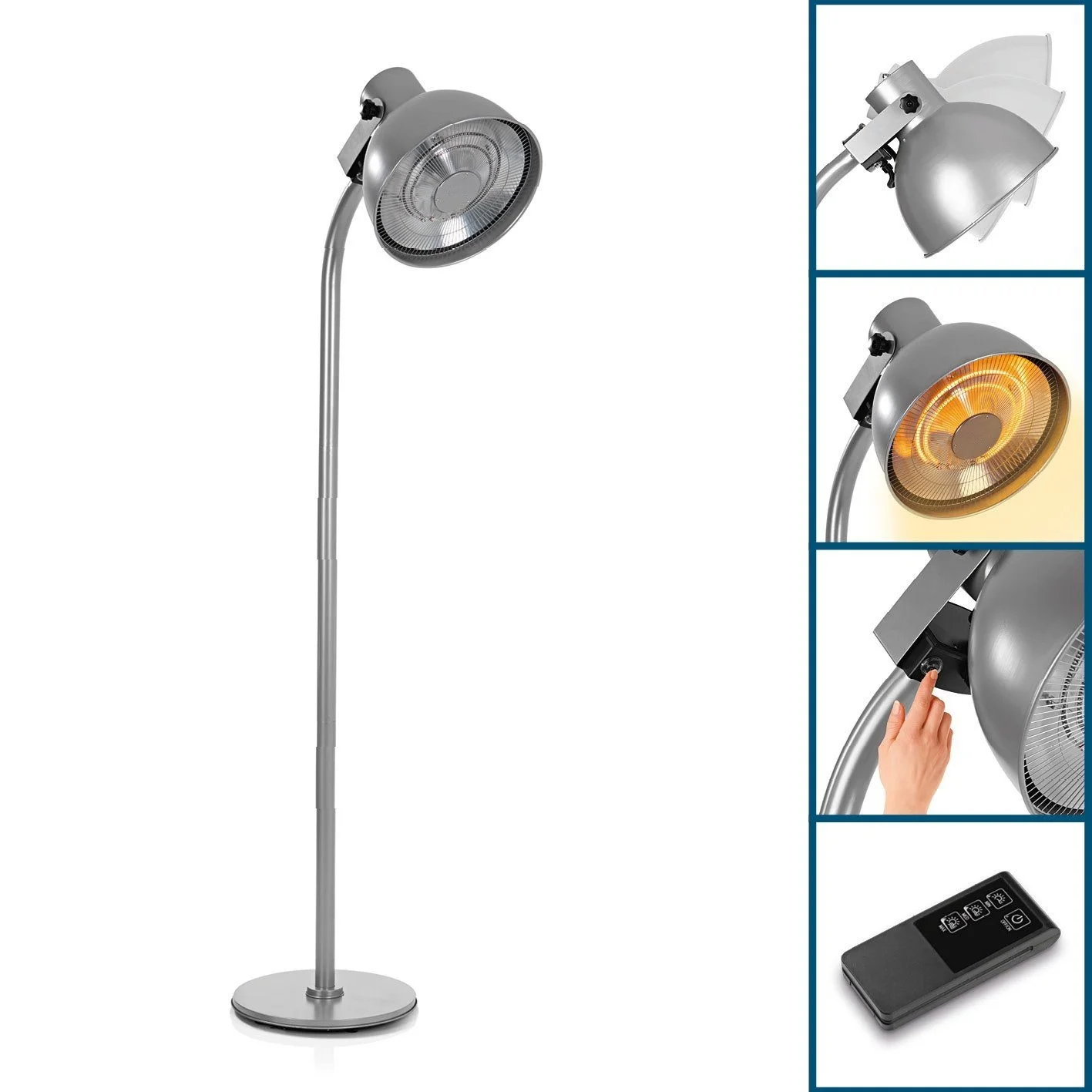 Waterproof Infrared Electric Heater with Remote Control Lighting Portable for Car Garden Outdoor Beer Bar Bedroom Household Use