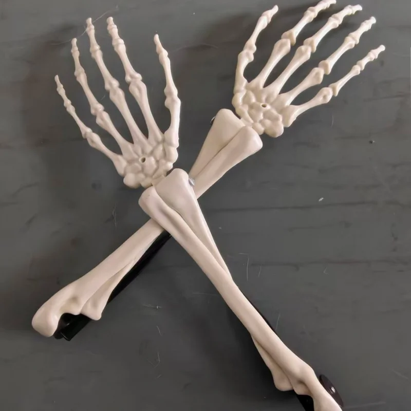 Halloween Skeleton Arms Yard Stakes 2Pcs Realistic Skull Hands Ground Insert Outdoor Lawn Garden Party Decoration Prop