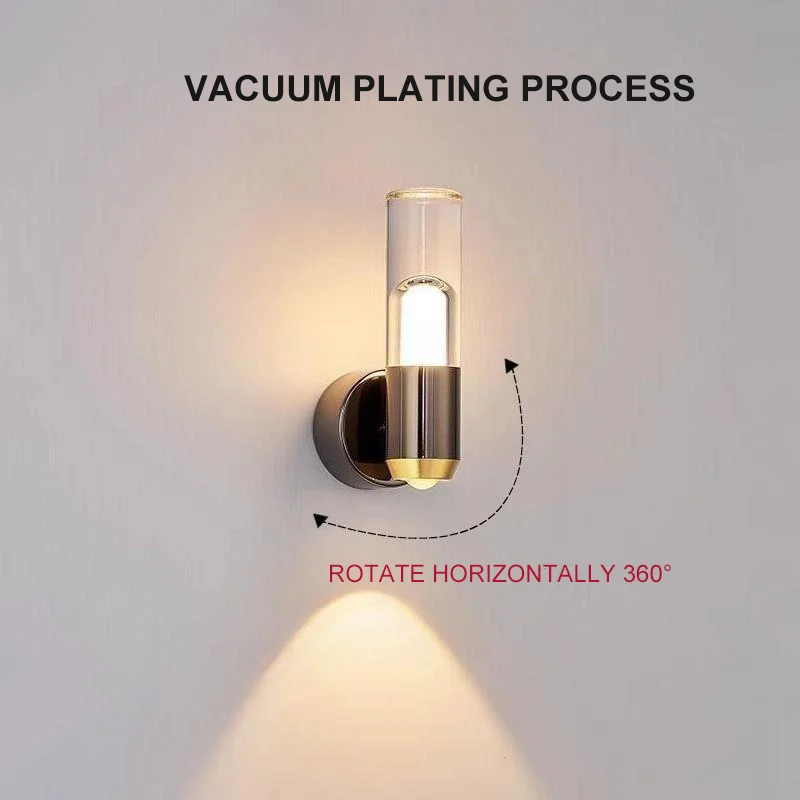 Современные минималистичные светодиодные настенные светильники вверх и вниз, настенное бра, скандинавское роскошное прозрачное окружающее освещение для коридора отеля светильник настенный декор для дома часы настенные