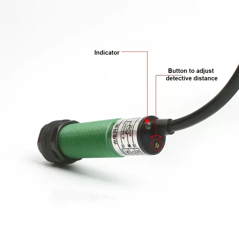 DC6V TO DC36V 3m Proximity Switch Diffuse Reflection Photoelectric Sensor For Garage Automation NPN NO OR NPN NC